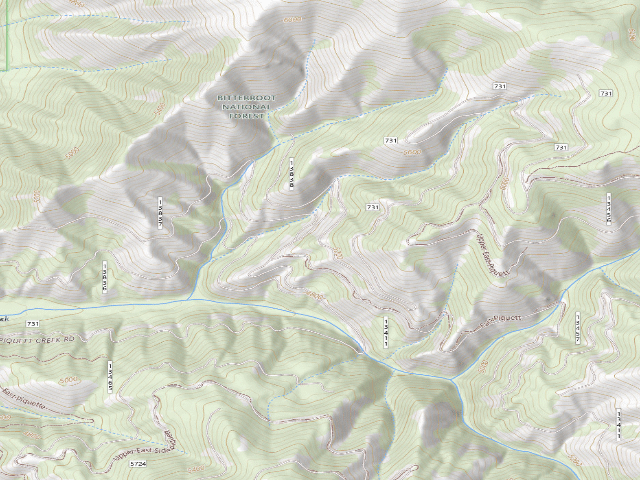 USGS topographic map of USFS dispersed camp — MT #4
