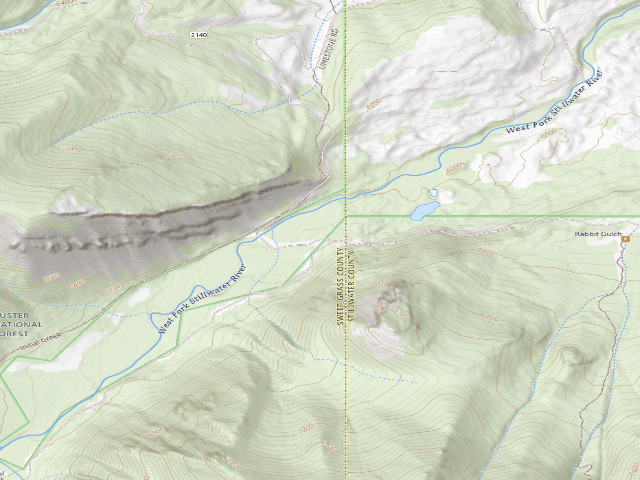 USGS topographic map of USFS dispersed camp — MT #400