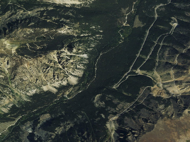 Aerial image of USFS dispersed camp — MT #402