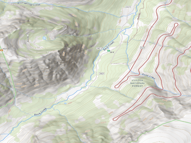 USGS topographic map of USFS dispersed camp — MT #402