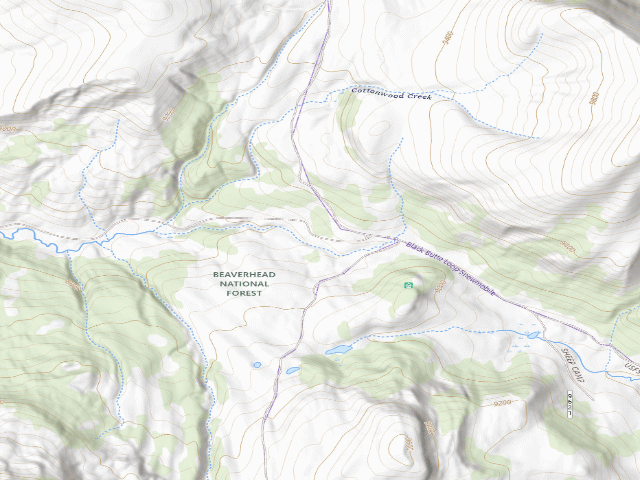 USGS topographic map of USFS dispersed camp — MT #404