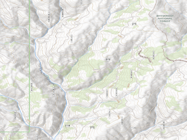 USGS topographic map of USFS dispersed camp — MT #406