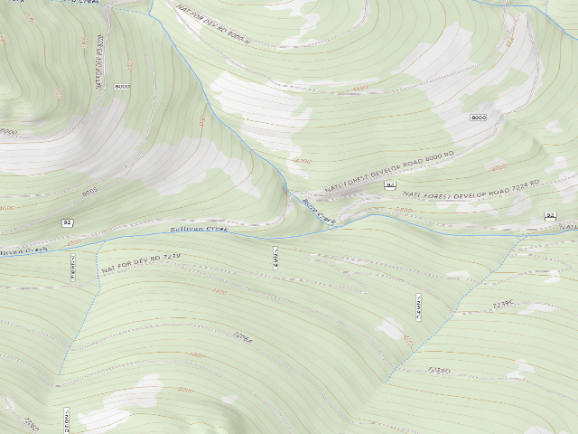 USGS topographic map of USFS dispersed camp — MT #407