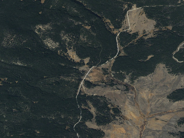Aerial image of USFS dispersed camp — MT #408