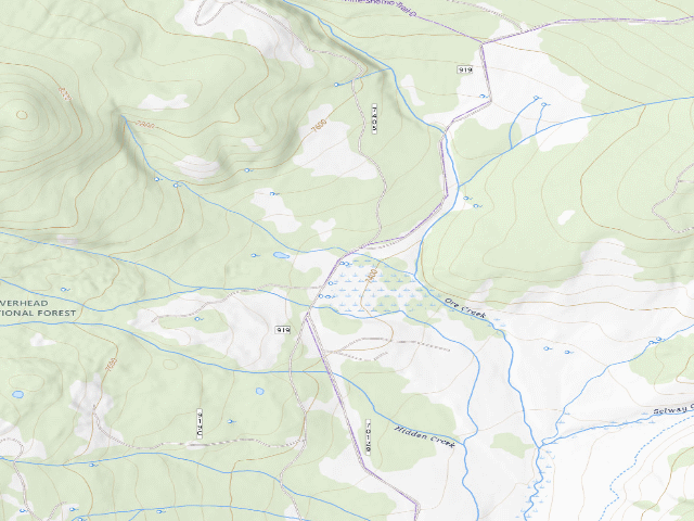USGS topographic map of USFS dispersed camp — MT #408
