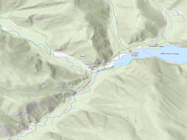 USGS topographic map of USFS dispersed camp — MT #411