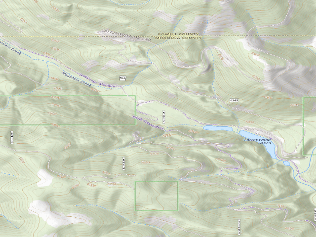 USGS topographic map of USFS dispersed camp — MT #413