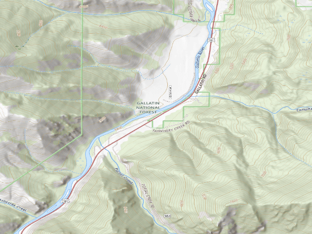 USGS topographic map of USFS dispersed camp — MT #414