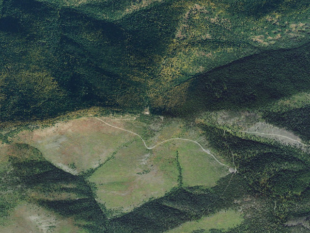 Aerial image of USFS dispersed camp — MT #417