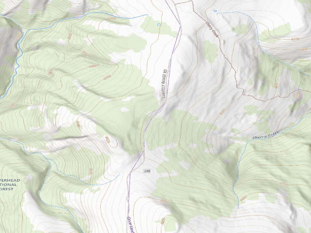 USGS topographic map of USFS dispersed camp — MT #418