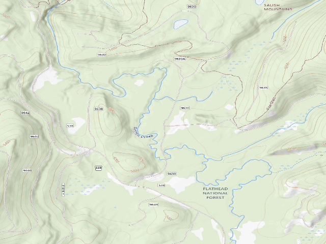 USGS topographic map of USFS dispersed camp — MT #419