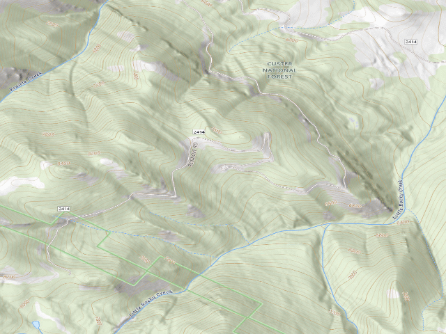 USGS topographic map of USFS dispersed camp — MT #421