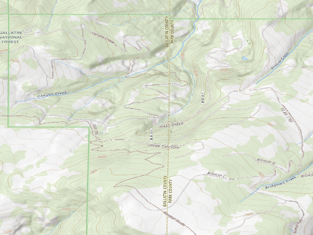 USGS topographic map of USFS dispersed camp — MT #423