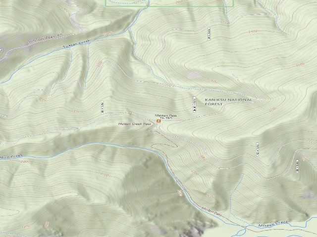 USGS topographic map of USFS dispersed camp — MT #424
