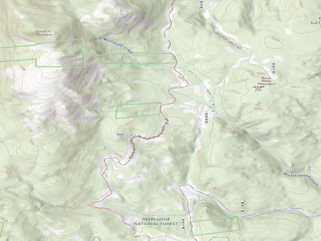 USGS topographic map of USFS dispersed camp — MT #425