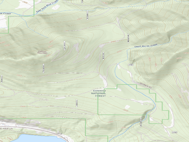 USGS topographic map of USFS dispersed camp — MT #427