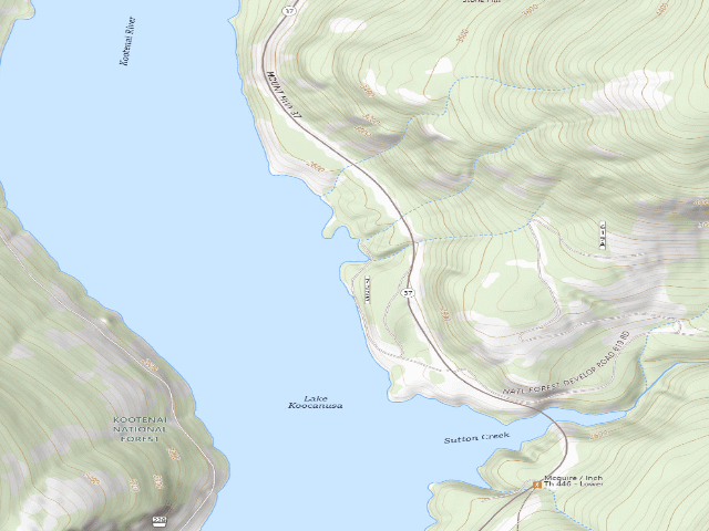 USGS topographic map of USFS dispersed camp — MT #43