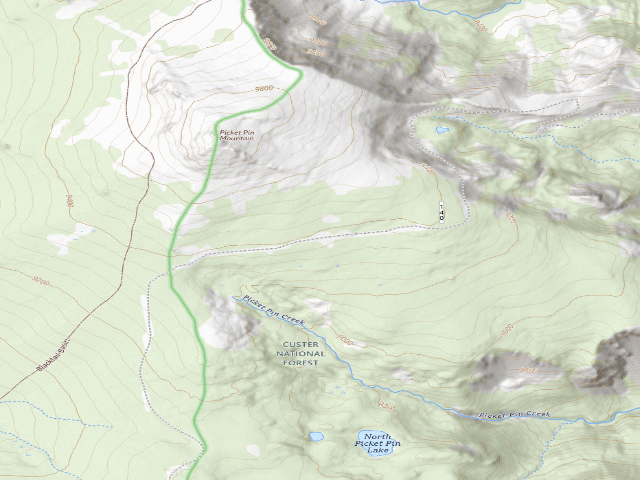 USGS topographic map of USFS dispersed camp — MT #430