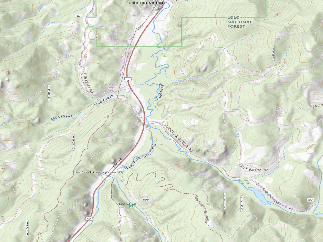 USGS topographic map of USFS dispersed camp — MT #431