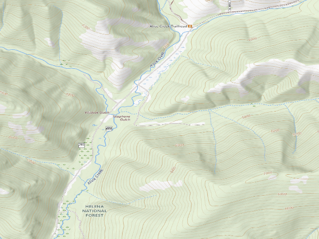 USGS topographic map of USFS dispersed camp — MT #432