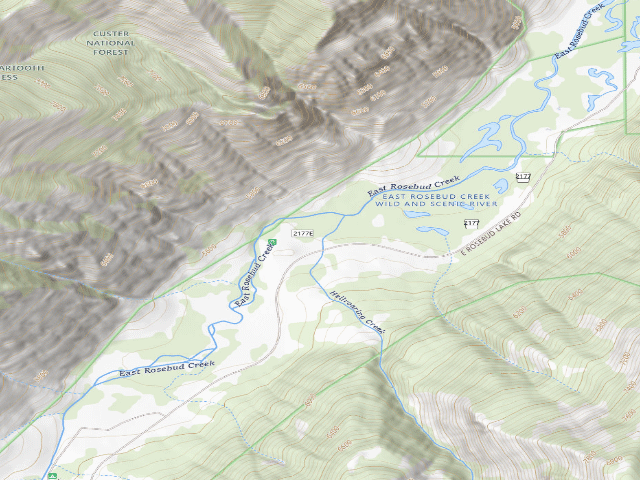 USGS topographic map of USFS dispersed camp — MT #435
