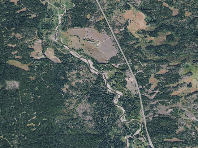 Aerial image of USFS dispersed camp — MT #438