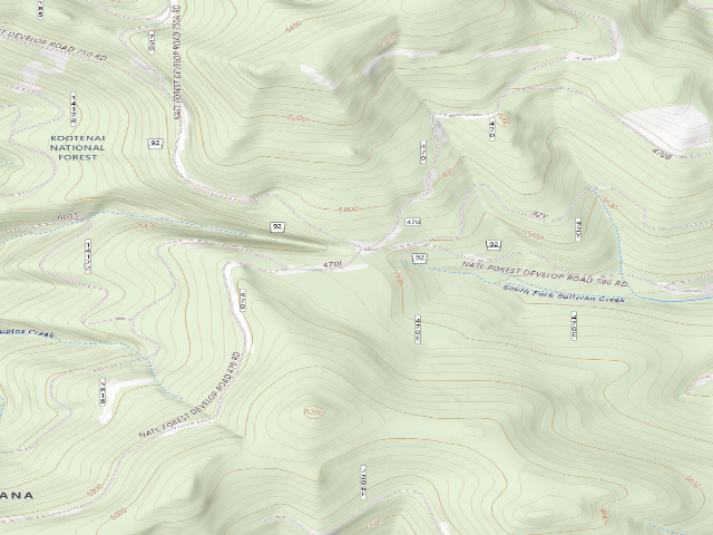 USGS topographic map of USFS dispersed camp — MT #440