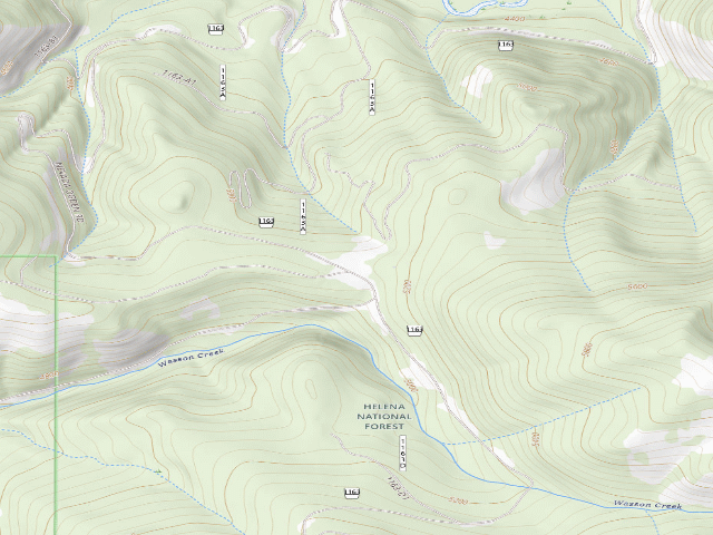 USGS topographic map of USFS dispersed camp — MT #443