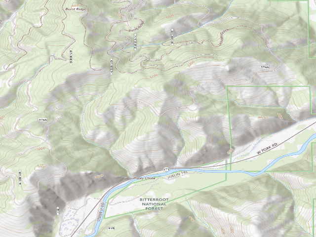 USGS topographic map of USFS dispersed camp — MT #447