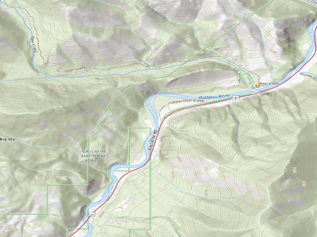 USGS topographic map of USFS dispersed camp — MT #449