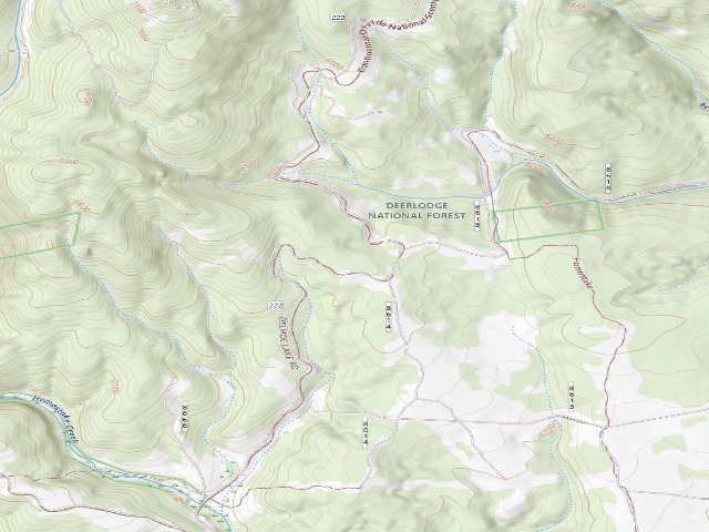 USGS topographic map of USFS dispersed camp — MT #451
