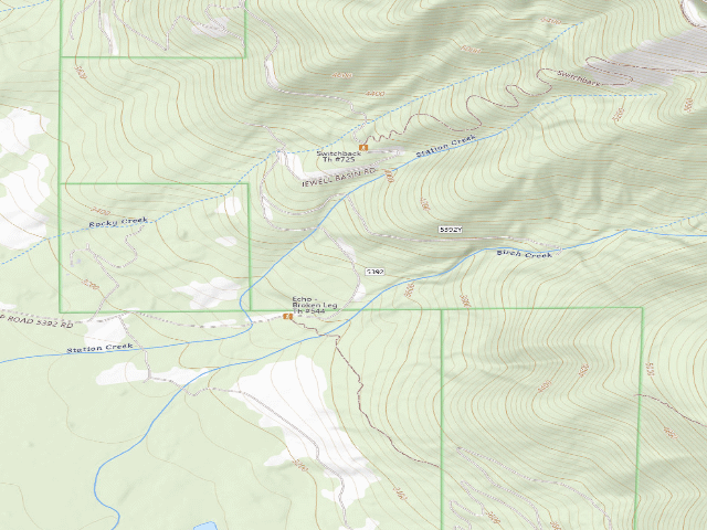 USGS topographic map of USFS dispersed camp — MT #453