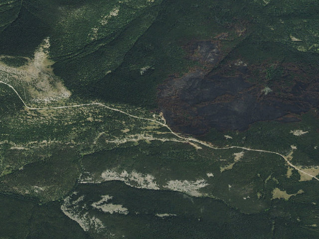 Aerial image of USFS dispersed camp — MT #455