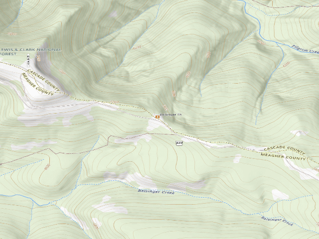 USGS topographic map of USFS dispersed camp — MT #455