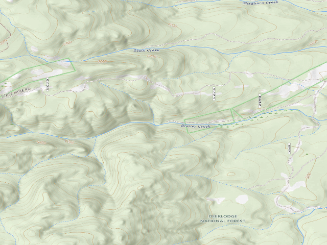 USGS topographic map of USFS dispersed camp — MT #456