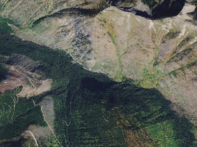 Aerial image of USFS dispersed camp — MT #458