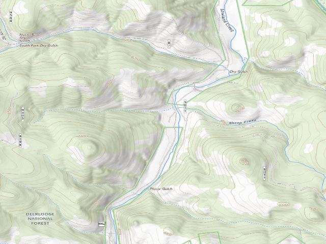 USGS topographic map of USFS dispersed camp — MT #459