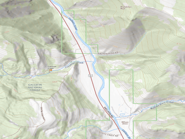 USGS topographic map of USFS dispersed camp — MT #461