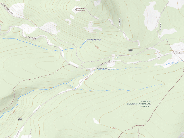 USGS topographic map of USFS dispersed camp — MT #463