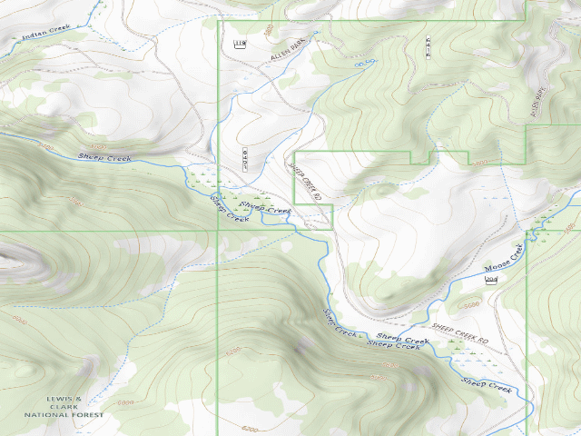 USGS topographic map of USFS dispersed camp — MT #465