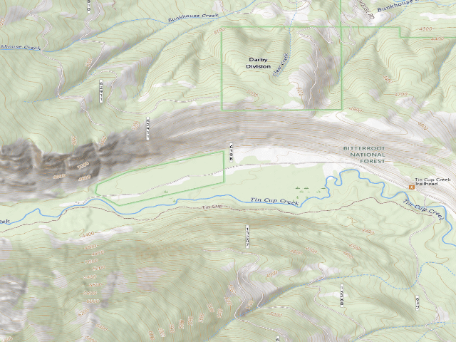 USGS topographic map of USFS dispersed camp — MT #468