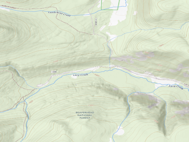 USGS topographic map of USFS dispersed camp — MT #472