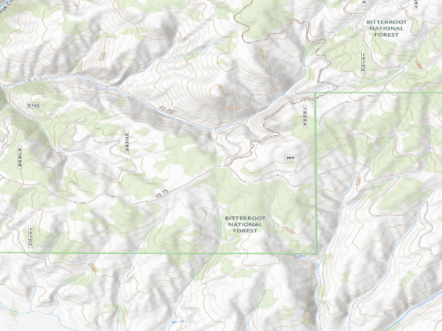 USGS topographic map of USFS dispersed camp — MT #474