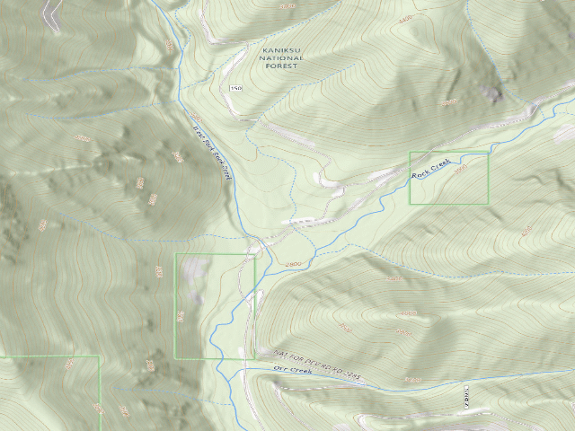 USGS topographic map of USFS dispersed camp — MT #476