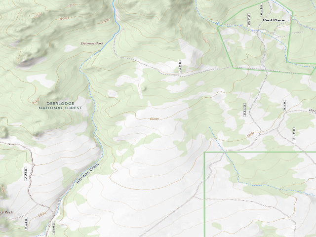 USGS topographic map of USFS dispersed camp — MT #478