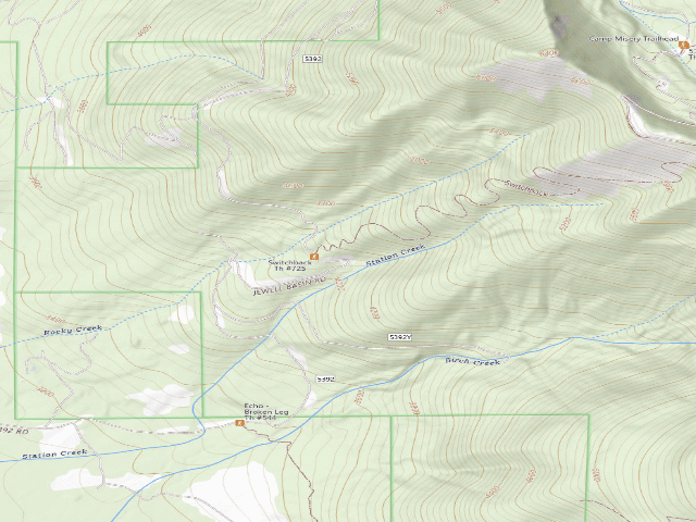 USGS topographic map of USFS dispersed camp — MT #48