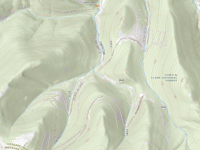 USGS topographic map of USFS dispersed camp — MT #484