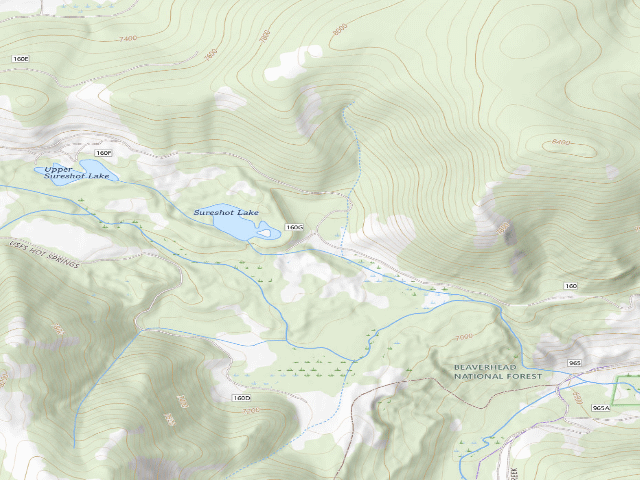 USGS topographic map of USFS dispersed camp — MT #485