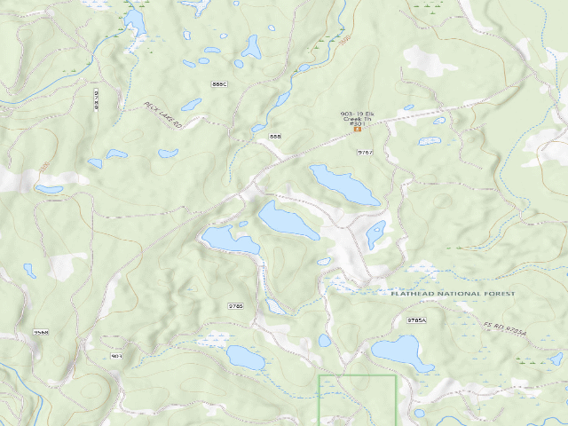 USGS topographic map of USFS dispersed camp — MT #486