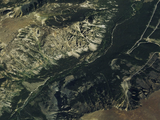 Aerial image of USFS dispersed camp — MT #487